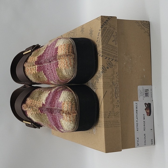 148- Free People Astrid Platform Mule Clogs Size 8 NWT – Multicolor Textured - Picture 8 of 13